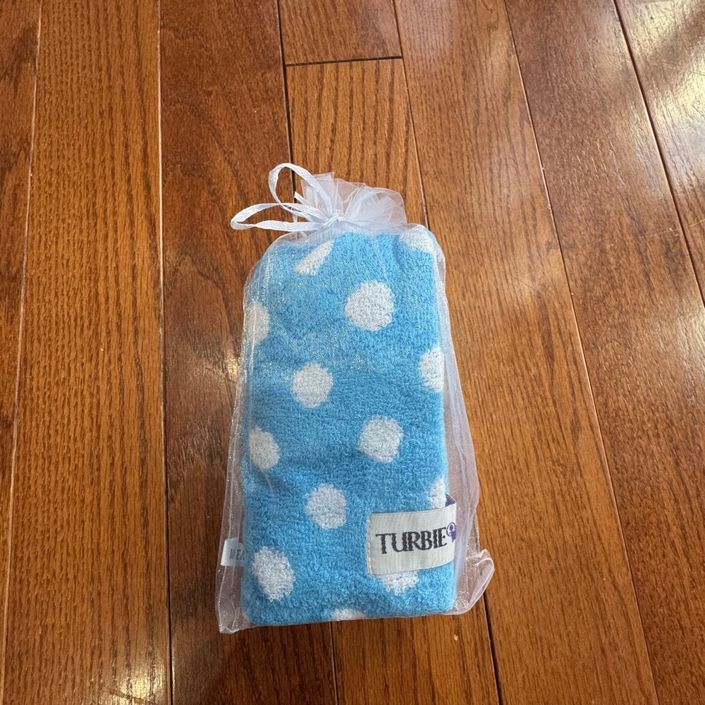 Turbie Twist Blue Polka Dot Hair Towel (New)